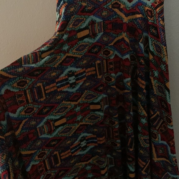 Red/Yellow Aztec Print LuLaRoe Nicole A-Line Dress - NWOT XS - Picture 4 of 8